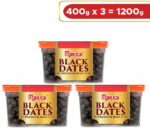 Manna Black Dates - 1.2kg (400g x 3 Packs) | Select Pre...