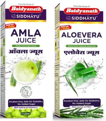 Baidyanath Amla Juice 1L + Aloe Vera Juice 1L | No adde...