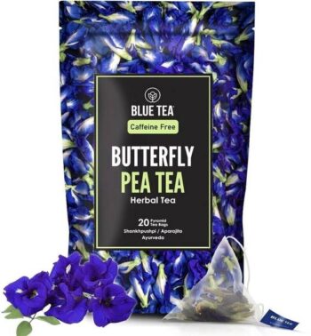 BLUE TEA Butterfly Pea Flower Tea - 20 Pyramid Tea Bags...