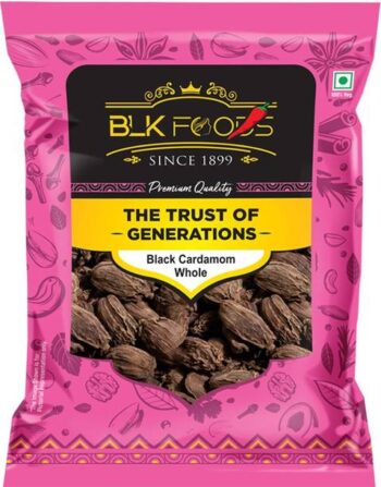 BLK FOODS Select Black Cardamom Whole (Badi Elaichi Sab...