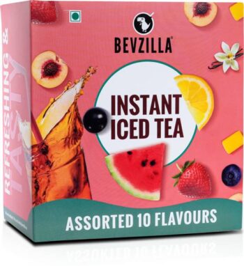 Bevzilla Instant Iced Tea Powder - Pack of 10 Different...