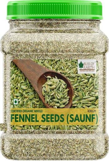 Bliss of Earth 400GM Certified Organic Fennel Seed Saun...