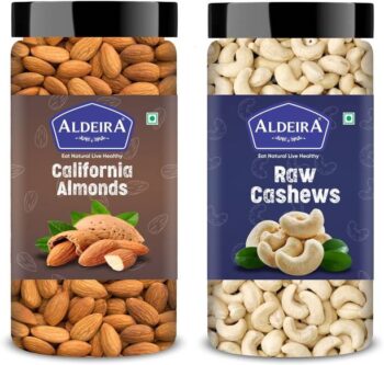 Aldeira Natural Dry Fruits Combo Almonds 200gm + Cashew...