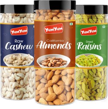 YUM YUM Premium Jumbo Almond (150g) Cashew (150g) and R...