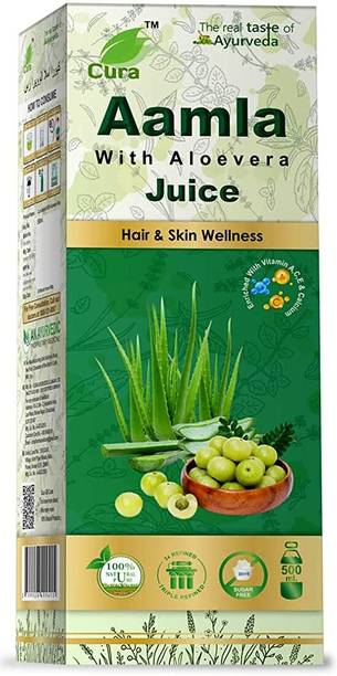 Cura Aamla Aloevera Juice II Cold Pressed Juice for Ski...