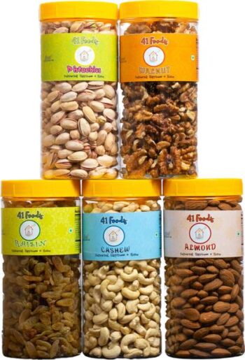 41 foods Dry fruits combo pack of Healthy 5 Kaju Pista ...