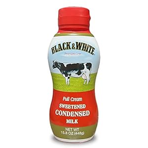 Black and White Brand Full Cream Sweetened Condensed Milk Squeeze Bottle 15.8oz（Pack of 2）
