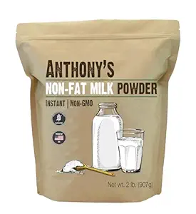 Anthony's Non Fat Milk Powder, 2 lb, Instant, Gluten Free & Non GMO
