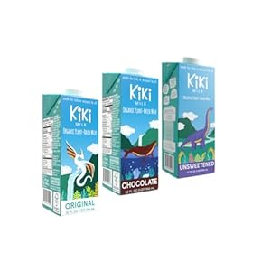 Kiki Milk Plant Based Milk - The Sample Kit - 1x Chocolate Milk 32oz, 1x Unsweetened 32oz & 1x Organic Original Kiki Milk 32oz - Calcium & Magnesium Source - Gluten, Gum, GMO, Dairy, Soy & Glyphosate Free - Shelf Stable