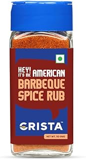CRISTA American Barbeque Spice Rub | International Spices Blend | BBQ Seasoning for Vegetables & Paneer | Zero added Colours, Fillers, Additives & Preservatives | 50 gms