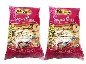 Vale D'ouro - Condensed Milk Flavored Cassava Cookies - 12.35 Oz (PACK OF 2) | Biscoitos de Sequilhos de Sabor Leite Condensado - 350g