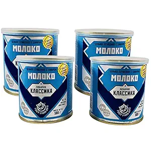 Russian Sweetened Condensed Milk Dessert (Sgushyonka- Lyubimaya Klassika) Imported Sweets (4-Pack)