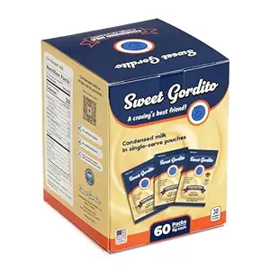 Sweet Gordito - Sweetened Condensed Milk Creamer Singles - (60 pack) Individual Coffee Creamers, Non Refrigerated, for Coffee & Tea, Natural Sweetener Packets from US Grass-Fed Cows