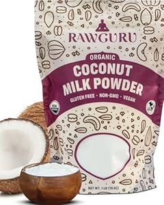 RawGuru Organic Coconut Milk Powder - Vegan & Nutrient-Dense Powder with Iron & Potassium - Rich & Creamy Organic Milk for Drinking or Baking - 16 oz, Pack of 1
