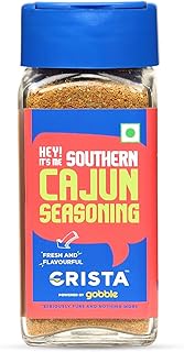 CRISTA 45 gms Southern Cajun Seasoning for Fries, Popcorn & Appetizers | Mixed Spices Blend | Vegan | Zero added Colours, Fillers, Additives & Preservatives