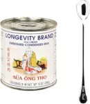 Longevity Sweetened Condensed Milk (Full Cream, Pack 6) Plus One NineChef Long Handle Spoon