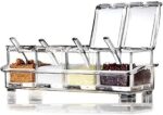 HAMSA Multipurpose Spice Jars For Kitchen, Masala Box, Detachable Container Small Spices Rack, Salt Sugar Pepper Seasonings Jar, small box storage with spoon Acrylic, Masala Dani,Dabba For Kitchen