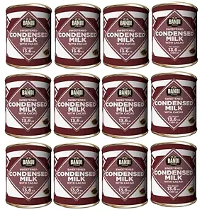 BANDIFoods Imported Sweetened Condensed Milk, 13.6 Ounce (Pack of 12), Easy Opener, Authentic Delicious Taste for Baking, Tea and Coffee (12 Pack, Cacao)