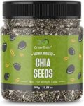 GreenFinity Chia Seeds 300g | Omega-3 clean chia Seeds for Eating | Rich in Calcium, Protein & Fiber, Omega 3 and Antioxidant | Healthy Snacks |