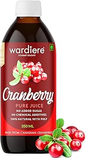 Wardiere American Cranberry Juice (350ml) -100% Pure No Added Sugar - Fresh Cranberries - Thick & Tart Pure Cranberry Juice - Good for UTI Health