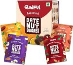 Gladful Assorted Pack Of Date Nut Square - A Healthy, Sugar-Free, Dates And Dry Fruits Based Dessert Bites/ Barfi/Chakki For Kids And Families | High In Protein Source Of Instant Energy (20Gram X 8)