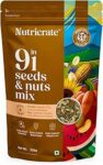 Nutricrate 9-in-1 Seeds & Nuts Mix | Healthy Superfood Dry Fruits | High-Protein Snack | Includes Pumpkin, Chia, Cashew, Almonds, Sesame, Sunflower, Flax, Soynuts & Peanuts 250g Pack