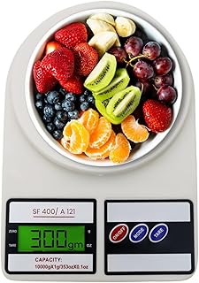 Atom 10Kg Kitchen Weight Machine 6 Months Warranty, Digital Scale with LCD Display, Scale for Home Baking, Cooking & Balance Diet. Weighing Machine with capacity 10Kg, SF400/A121,Color May Vary