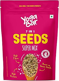 Yogabar 7-in1 Seeds Mix 250g | Mixed Seeds Chia, Pumpkin, Flax, Sunflower, Watermelon, Sesame & Soy Nuts Mix | Rich in Protein & Fibre | High Protein Snack with Anti-Oxidants