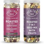 Healthy Treat Roasted 5 in 1 Seed Mix with Cranberry and 7 in 1 Seed Mix with Fruits 300 gm (Pack of 2-150g each) | Trail Mix | Roasted Seeds mix for eating | High Protein Snacks | Healthy Edible Seeds | Diet Snacks | Healthy Snacking for Weight Loss | Gluten Free