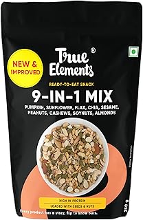 True Elements 9 in 1 Snack Mix 250g - Nuts and Seeds Mix | Mix Seeds for Eating | Diet Snacks | Protein Rich Food