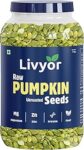 Livyor Raw Pumpkin Seeds for eating - 1kg | Raw, Unroasted | Rich in Protein | High Fiber Seeds | Healthy Snack | 1 Jar Pack
