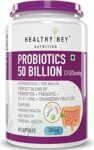 HealthyHey Nutrition Probiotics 50 Billion CFU Multi- Strains, 60 Veg. Capsules, Targeted Release Technology, Stomach Acid Resistant, No Need for Refrigeration, Non-GMO, Gluten-Free