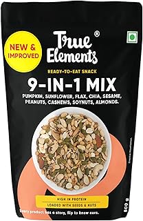 True Elements Seeds Mix - 9 in 1 Mixed Seeds 500g | Nut Mix | Seeds Mix for Eating | Healthy Snacks | Diet Food | Diet Snacks