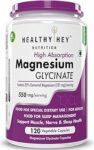 HealthyHey Nutrition Magnesium Glycinate High Absorption for Sleep, Cramps, & Nerves Health -120 Vegetable Capsules