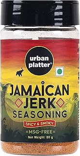 Urban Platter Jamaican Jerk Seasoning Shaker Jar, 80g (Spicy and Smoky Seasoning, Ideal for Marination for BBQ, Sprinkle Over French Fries and Snacks)