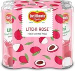 Del Monte Litchi Rose Fruit Drink, Pack of 6, 240ml